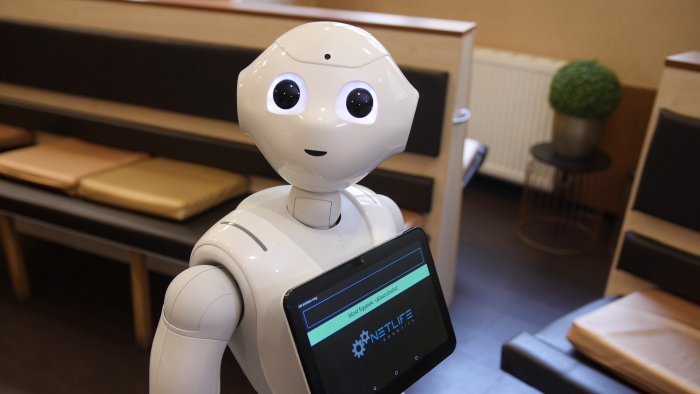Humanoid robot aids COVID-19 fight at private clinic in Buda...