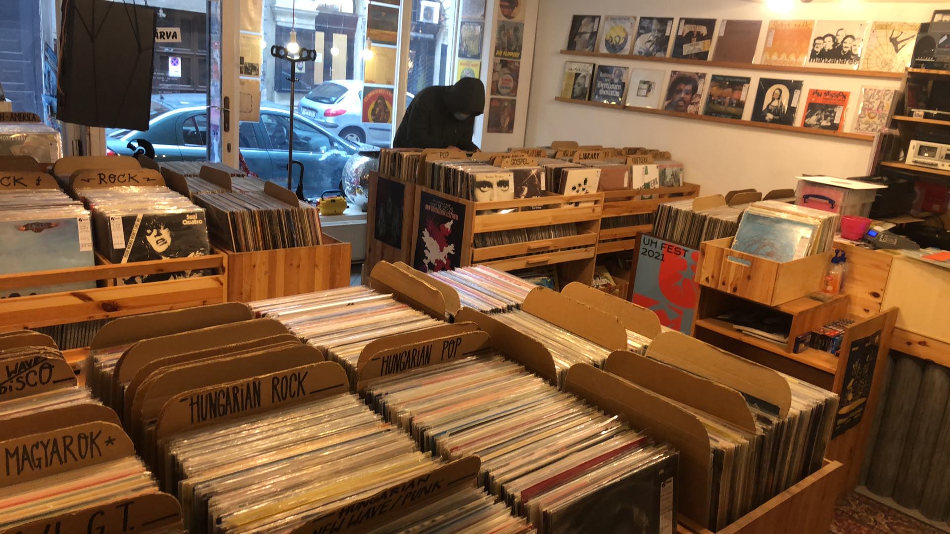 Crate digging at Kalóz Records in the Palace Quarter