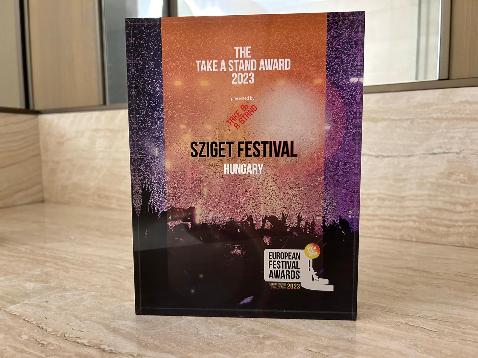 Sziget Honored With 'Take A Stand' Award at European Festiva...